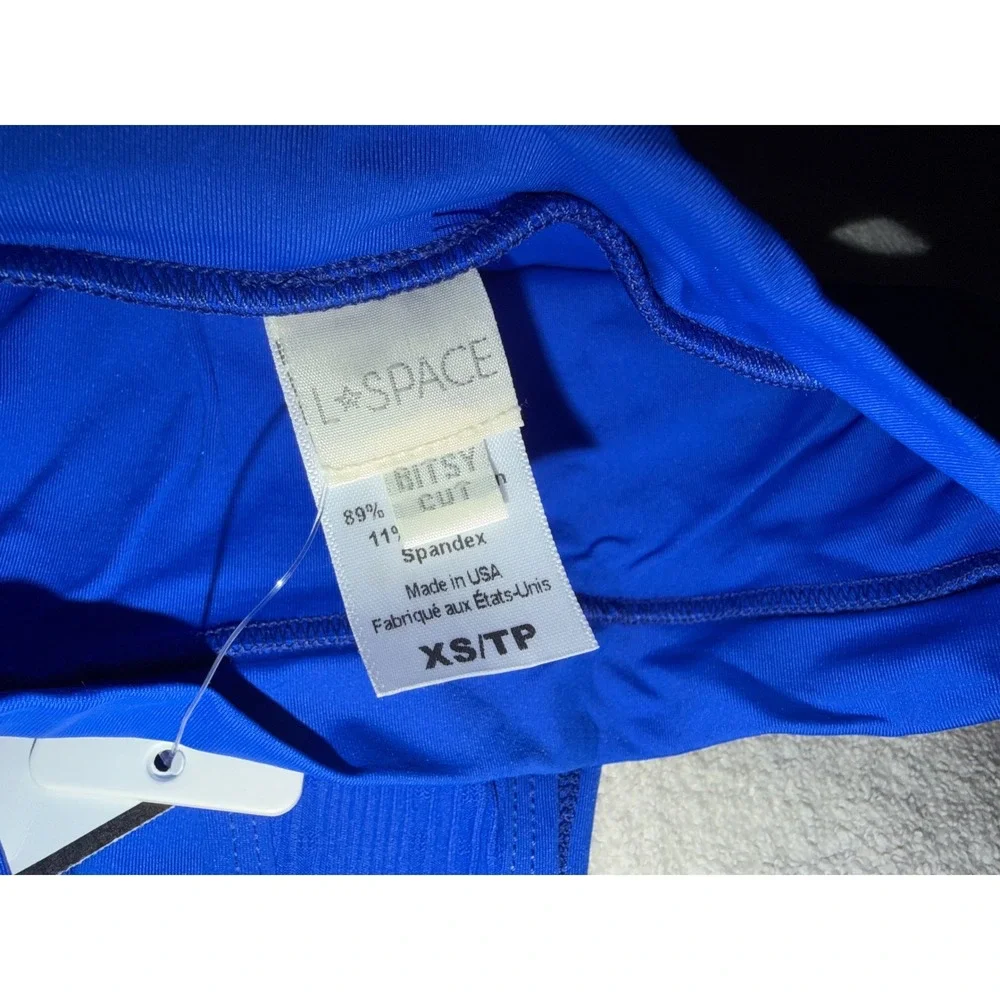 L*Space Frenchi Bitsy Cut High Waist Ribbed Bikini Bottom Royal Blue XS PTFRB20